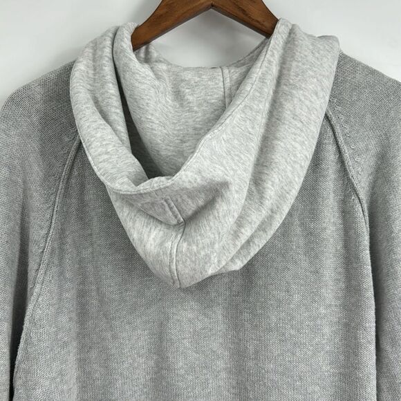 Express Half Zip Button Up Gray Hoodie Sweater Large - Picture 5 of 9